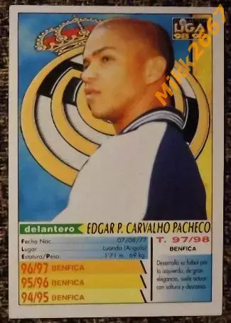 EDGAR. Коллекция MUNDICROMO Испанская Лига 1998-1999 1