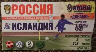 Россия - Исландия. Отборочный матч ЧЕ-2000.