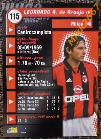 LEONARDO. Коллекция DS Pianeta Calcio 1998-1999 1