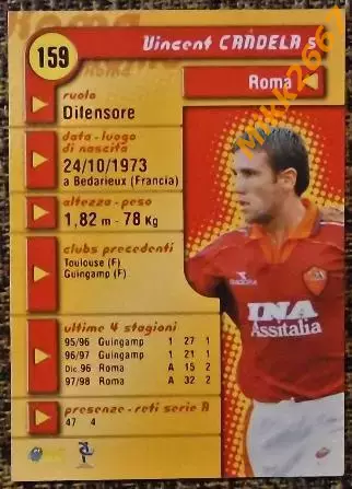 Vincent CANDELA. Коллекция DS Pianeta Calcio 1998-1999 1
