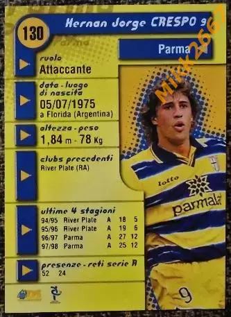 Hernan Jorge CRESPO. Коллекция DS Pianeta Calcio 1998-1999 1