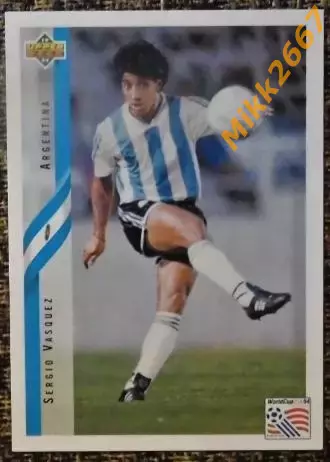 Sergio VASQUEZ. Коллекция Upper Deck Чемпионат Мира США 1994