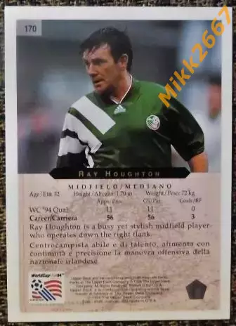 Ray HOUGHTON. Коллекция Upper Deck Чемпионат Мира США 1994 1