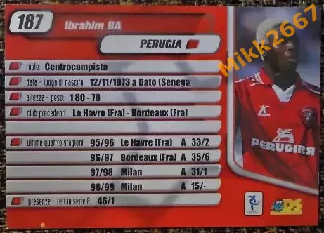 Ibrahim BA. Коллекция DS Pianeta Calcio 1999-2000 1