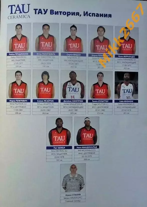 ЦСКА Москва - Тау Керамика Витория (Испания). EUROLEAGUE BASKETBALL 2007-2008 2