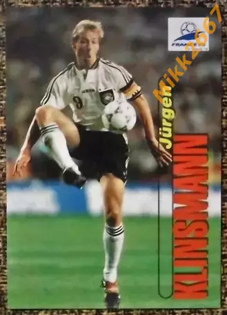 Jurgen KLINSMANN. Коллекция PANINI Чемпионат Мира 1998 (коллекционные карточки)