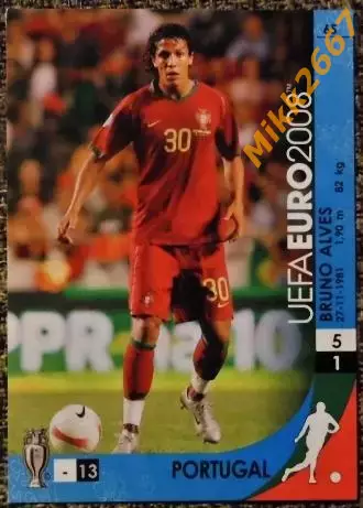 BRUNO ALVES. Коллекция PANINI Чемпионат Европы 2008. Игровые карточки