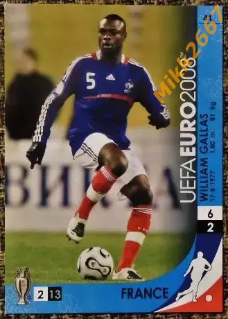 WILLIAM GALLAS. Коллекция PANINI Чемпионат Европы 2008. Игровые карточки