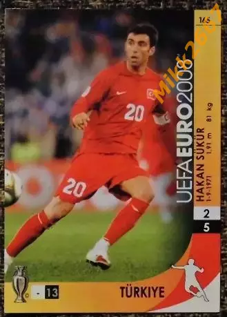 HAKAN SUKUR. Коллекция PANINI Чемпионат Европы 2008. Игровые карточки