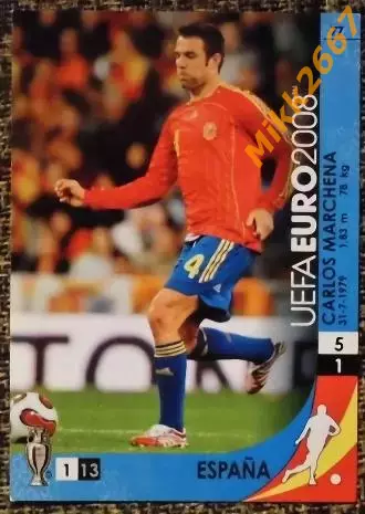 CARLOS MARCHENA. Коллекция PANINI Чемпионат Европы 2008. Игровые карточки
