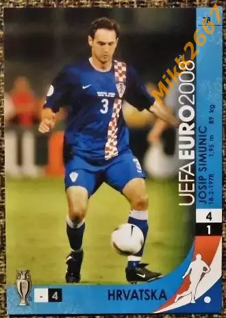 JOSIP SIMUNIC. Коллекция PANINI Чемпионат Европы 2008. Игровые карточки