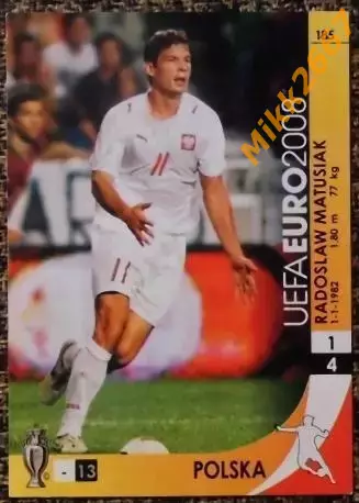 RADOSLAW MATUSIAK. Коллекция PANINI Чемпионат Европы 2008. Игровые карточки