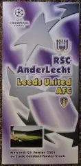 RSG Anderlecht - Leeds United , Лига Чемпионов УЕФА 2000/2001