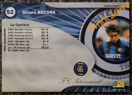 Alvaro RECOBA. Коллекция DS Интер 2000 1