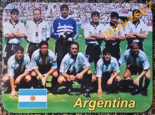 Календарик ARGENTINA / сборная команда АРГЕНТИНА / В мире футбола 2001