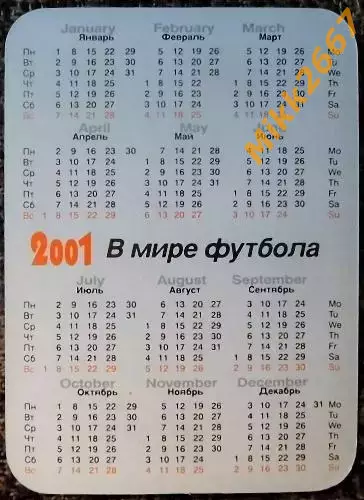 Календарик ARGENTINA / сборная команда АРГЕНТИНА / В мире футбола 2001 1