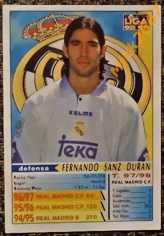 Fernando SANZ. Коллекция MUNDICROMO Испанская Лига 1998-1999 1