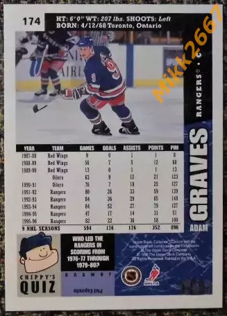 Adam GRAVES. Коллекция Collector's Choice NHL 1996-1997 1