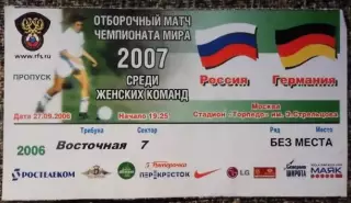 Россия - Германия. Отборочный матч ЧМ-2007 среди женских команд.