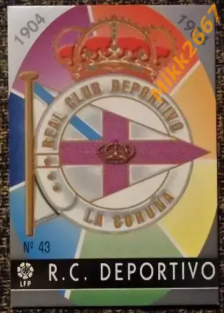 ESCUDO (R.C. Deportivo). Коллекция MUNDICROMO Испанская Лига 1997-1998