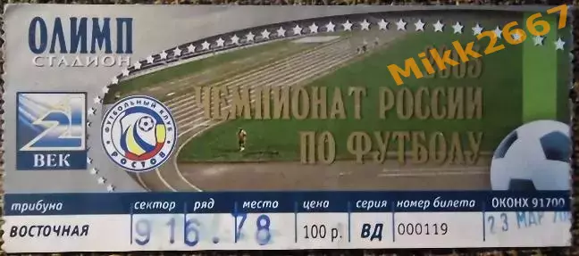 Ростсельмаш - Шинник, Чемпионат России 2003