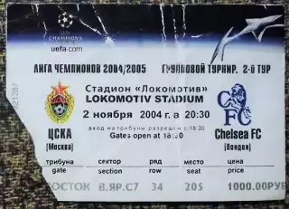 ЦСКА Москва - ЧЕЛСИ Лондон. Лига Чемпионов УЕФА 2004/2005