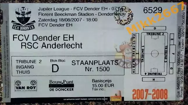 FCV Dender EH - RSC Anderlecht / 18-08-2007