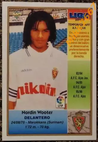 Nordin WOOTER. Коллекция MUNDICROMO Испанская Лига 1997-1998 1