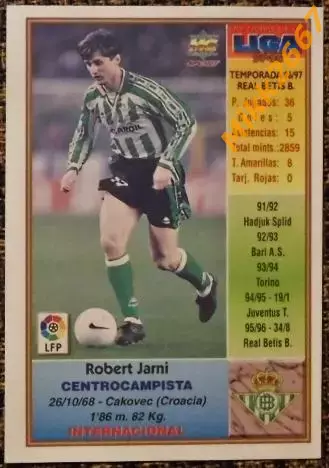 JARNI. Коллекция MUNDICROMO Испанская Лига 1997-1998 1