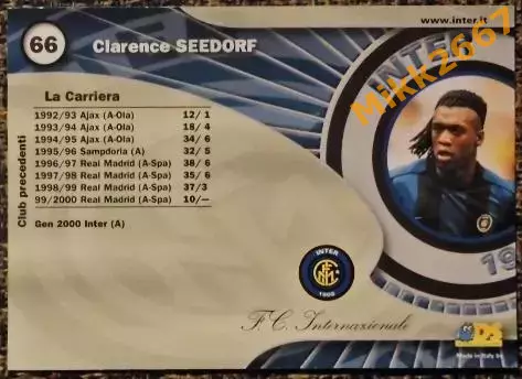 Clarence SEEDORF. Коллекция DS Интер 2000 1