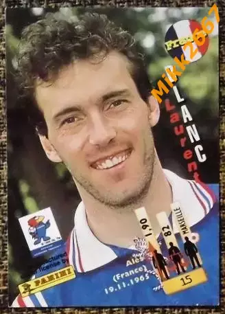 Laurent BLUNC. Коллекция PANINI Чемпионат Мира 1998 (коллекционные карточки) 1