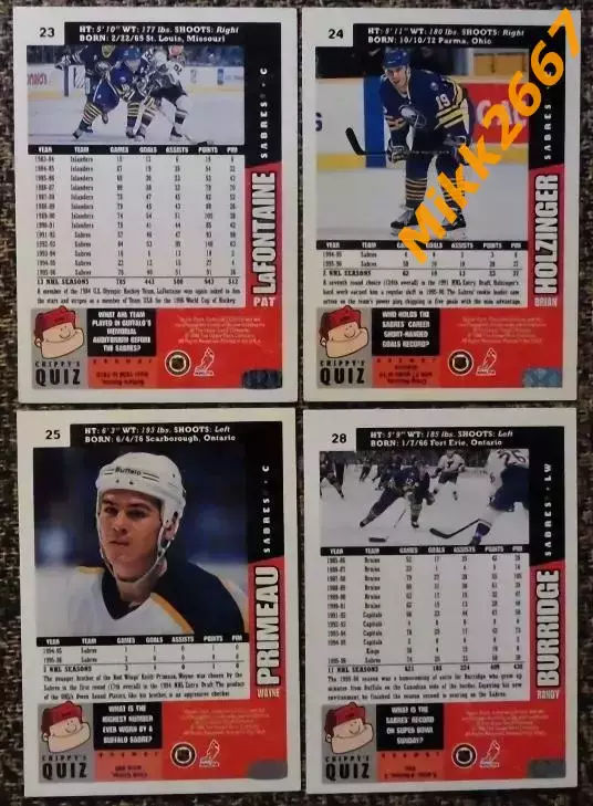 BUFFALO SABRES. Коллекция Collector's Choice NHL 1996-1997 1