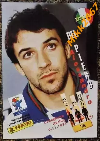 Alessandro DEL PIERO.Коллекция PANINI ЧМ -1998 (коллекционные карточки) 1