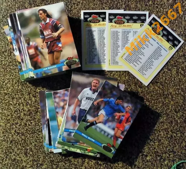 146 Карточек. Коллекция TOPPS Stadium Club Английская Премьер-Лига 92-93 2