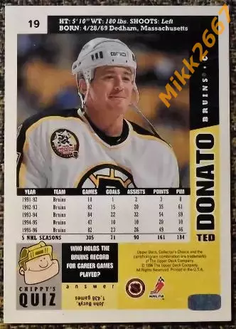 Ted DONATO. Коллекция Collector's Choice NHL 1996-1997 1