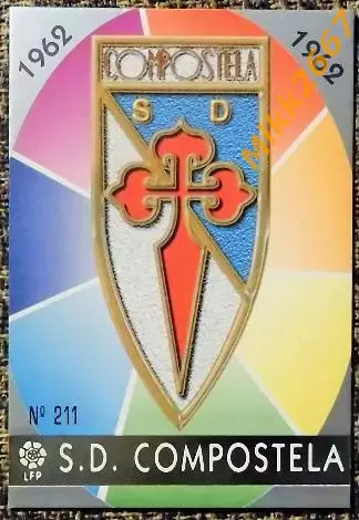 ESCUDO (C.D.COMPOSTELA). Коллекция MUNDICROMO Испанская Лига 1997-1998