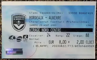BORDEAUX - AUXERRE / 23-08-2003