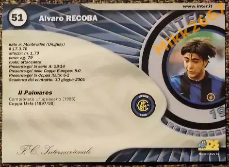 Alvaro RECOBA. Коллекция DS Интер 2000 1