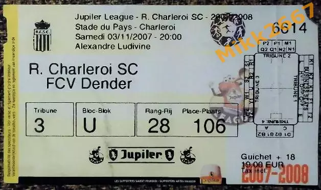 R.Charleroi SC - FCV Dender / 03-11-2007