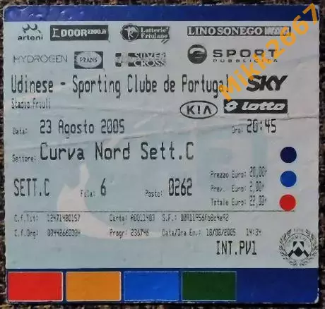УДИНЕЗЕ (Италия) - СПОРТИНГ (Португалия). Лига Чемпионов УЕФА 2005/2006