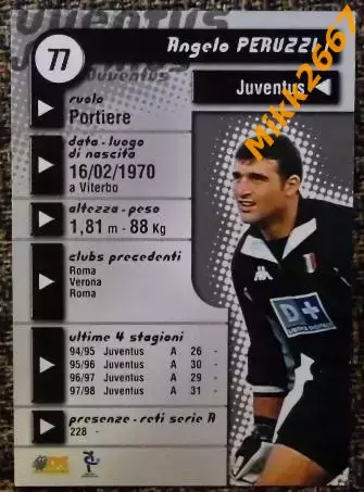 Angelo PERUZZI. Коллекция DS Pianeta Calcio 1998-1999 1
