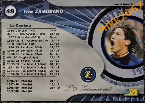Ivan ZAMORANO. Коллекция DS Интер 2000 1