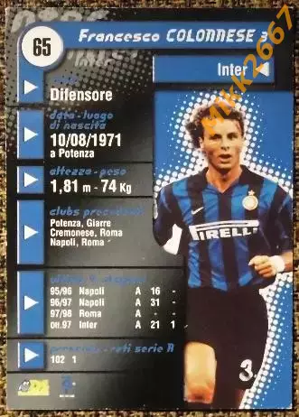 Francesco COLONNESE. Коллекция DS Pianeta Calcio 1998-1999 1