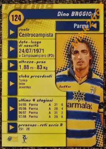 Dino BAGGIO. Коллекция DS Pianeta Calcio 1998-1999 1