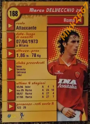 Marco DELVECCHIO. Коллекция DS Pianeta Calcio 1998-1999 1
