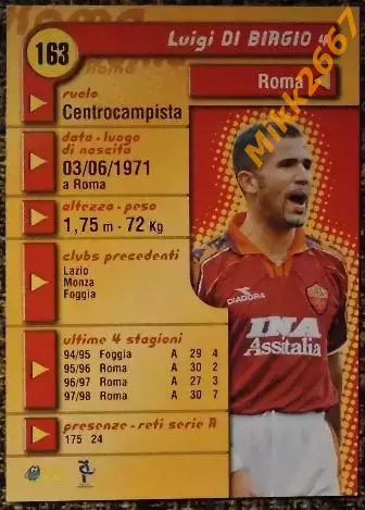 Luigi DI BIAGIO. Коллекция DS Pianeta Calcio 1998-1999 1