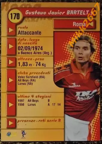 Gustavo Javier BARTELT. Коллекция DS Pianeta Calcio 1998-1999 1