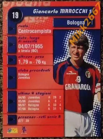 Giancarlo MAROCCHI. Коллекция DS Pianeta Calcio 1998-1999 1