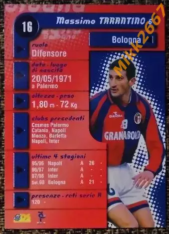 Massimo TARANTINO. Коллекция DS Pianeta Calcio 1998-1999 1