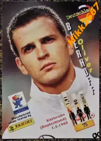 Oliver BIERHOFF. Коллекция PANINI Чемпионат Мира 1998 (коллекционные карточки) 1